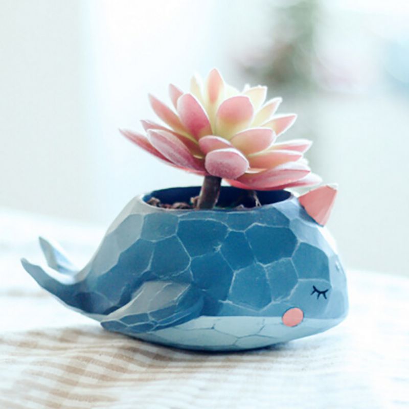 Cute Cartoon Animal Flower Ppot Resin Craft Plant Vase Planter Pot Home Decor