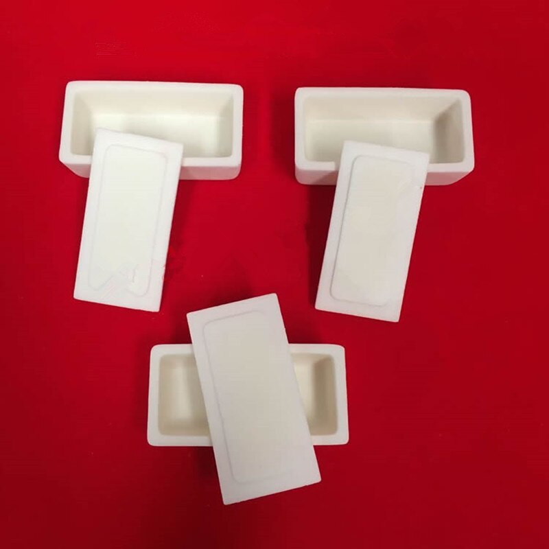 60x30x20mm/ with lid rectangular corundum crucible/ Alumina Corundum crucible/Al2O3 ceramic crucible