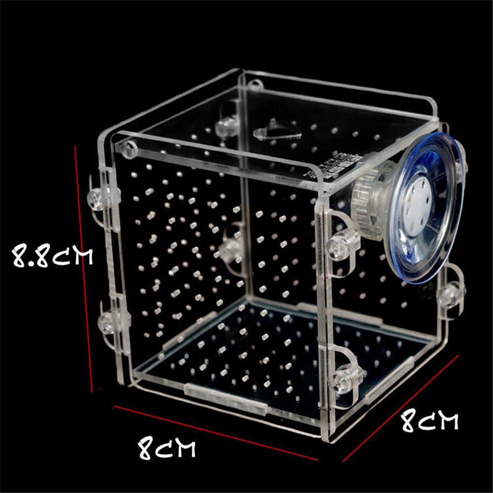 Aquarium Acrylic Fish Bowls Tank Breeding Isolation Box With Sucker For Baby Fish Hatchery Rooms Incubator Reptile Cage