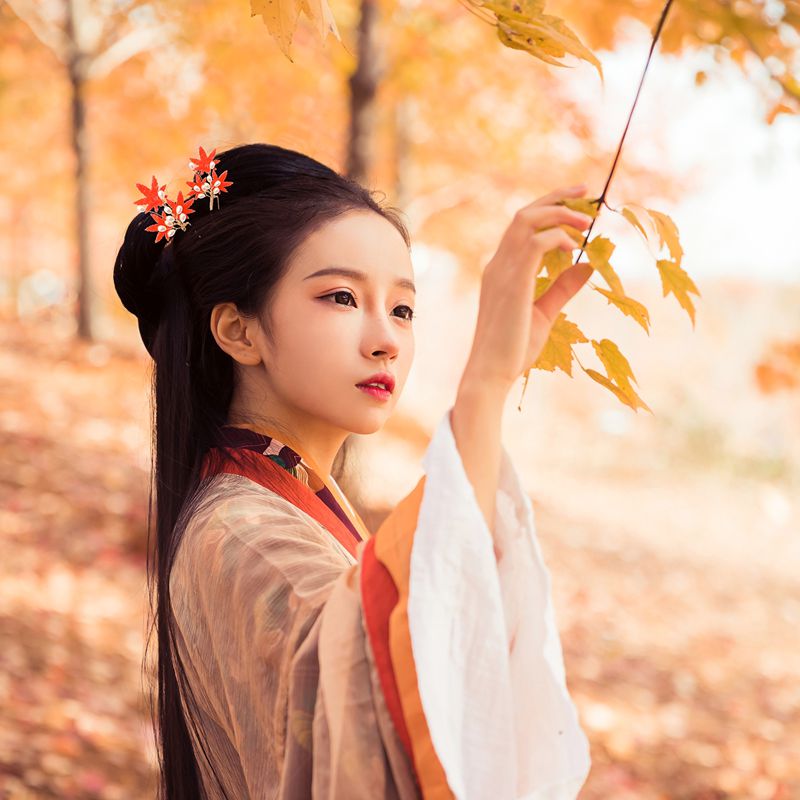 Maple Leaf Hair Stick Hair Accessories for Women Hanfu Hairpin