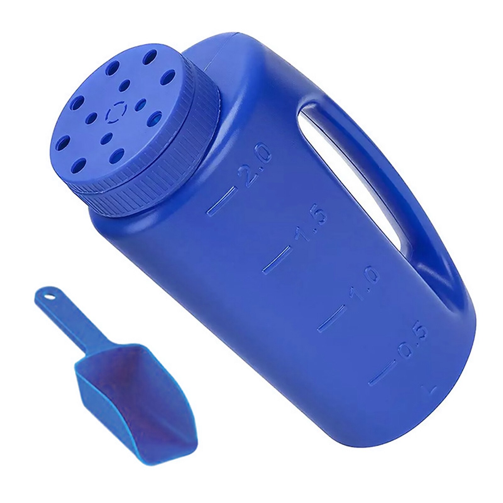 Handheld Spreader Fertilizer bottle Adjustable Hole Size Garden Farm Backyard Seed Spreader Sprinkler Salt Shaker Ice Melt: Blue