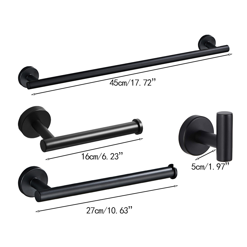 Matte Black Bathroom Kit Gold Accessories Full Set Bathrooms And Moder Accessories Organizer Washroom Decorations Accessories