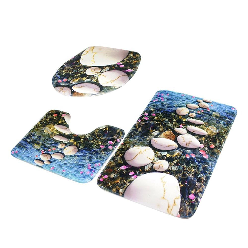 3 stuks/set badmatten badkamer toilet deksel afdekking sets antislip flanel keuken badmat tapijt toiletmatten onderlegger badkameraccessoires: Stijl 30