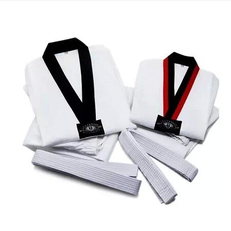 White Dobok Taekwondo Uniforms Tae kwon do Long Sleeve Uniform XXXS-XXXL