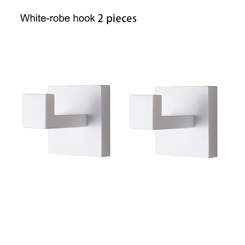Matte White Bathroom Hardware Accessories Robe Hook Toilet Paper Holder Towel Holder Bar Towel Rail Rack Toilet Brush: Navy Blue