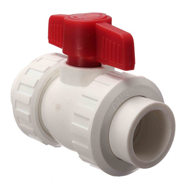 1pc 20mm 25mm 32mm PVC Plastic Pipe Ball Valve Union Valve PVC Water Pipe Connector Plumbing Hose Fittings Slip Shut Valve