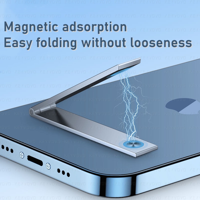 Metal Cell Phone Kickstand Universal Vertical Horizontal Stand Adjustable Mini Folding Desk Mount Holder for iPhone Samsung