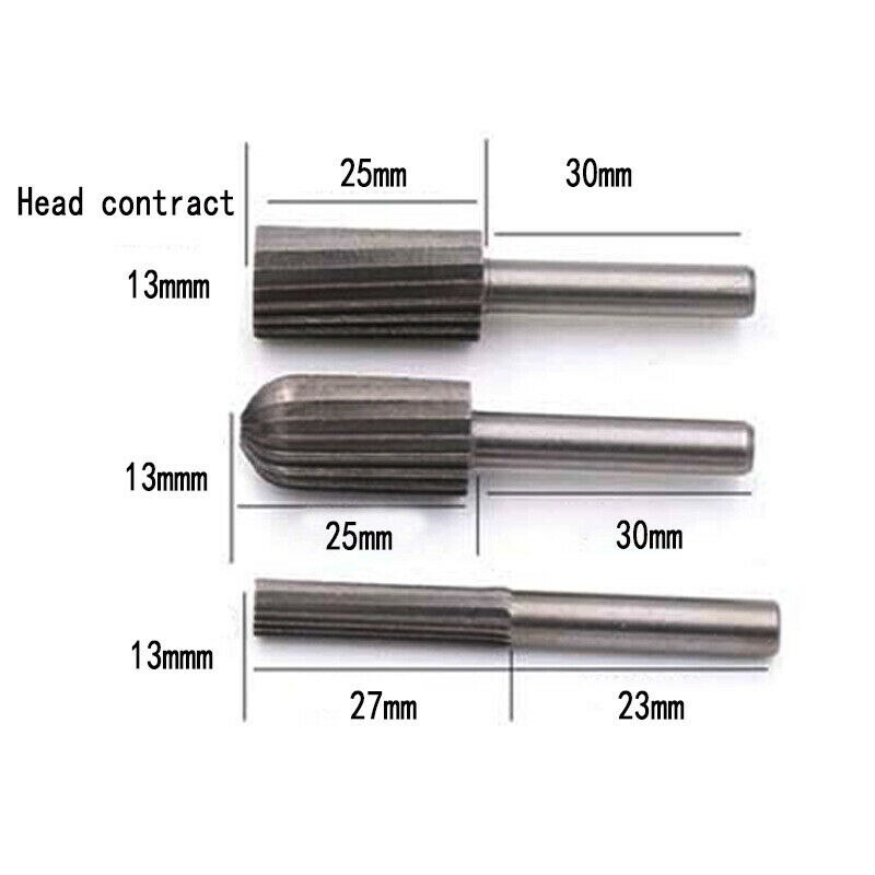 6PCS Carbide Burrs Tungsten Carbide 12mm Rotary Point Burr For Finishing Metal Rotary Drill Bit Grinder Rotary File Cutter Tools