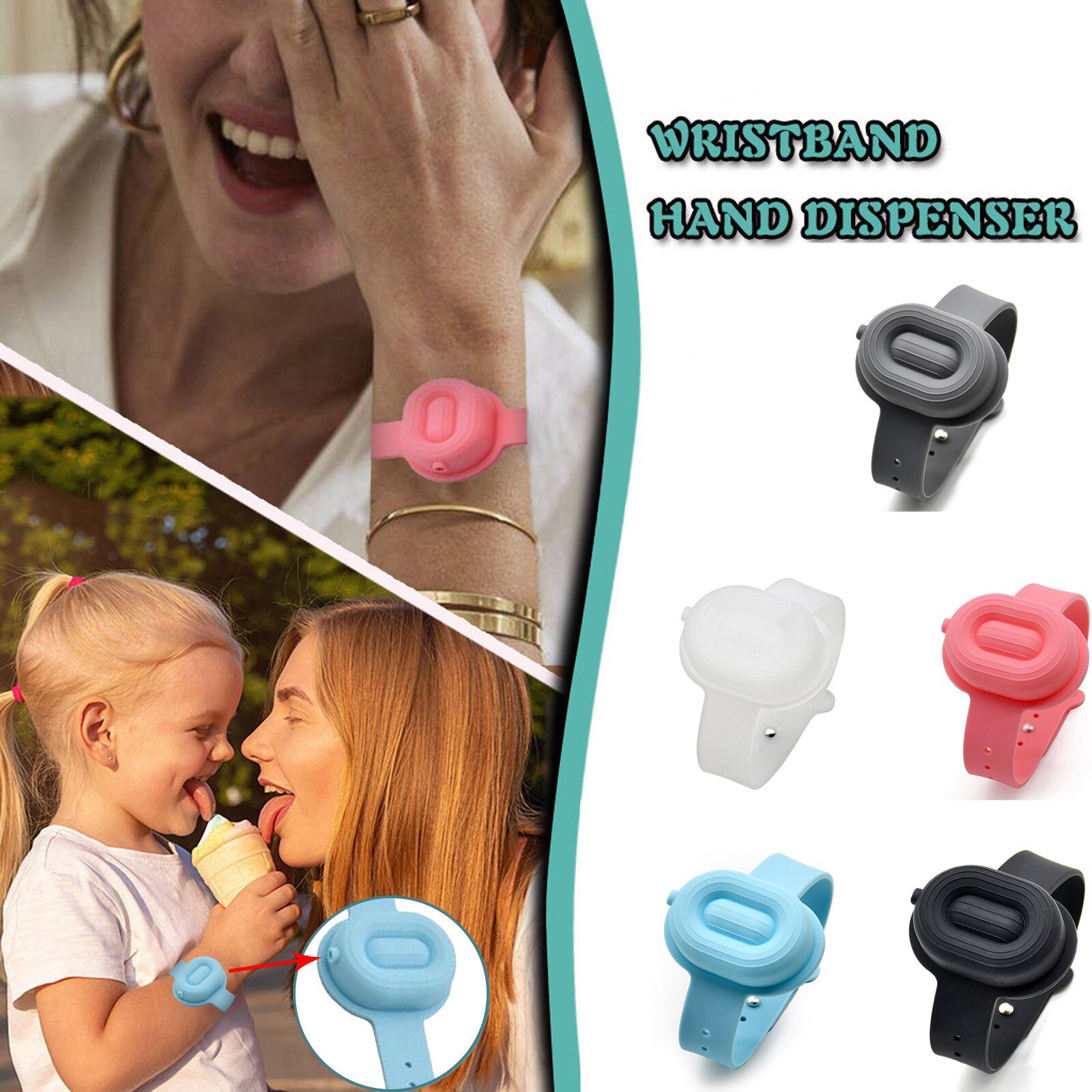 Gel de lavage des mains pour enfants adultes Bracelet liquide distributeur de main Gel de lavage des mains avec Bracelet Portable désinfectant entier L928