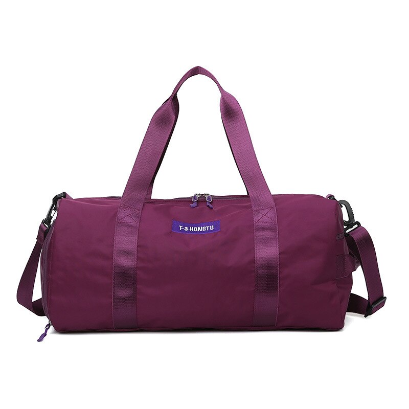 Pink Gym Bag Women Wet Dry Clothes Duffle Bag Crossbody Fitness Travel Sports Gym Yoga Bags with Shoes Compartment: Plum