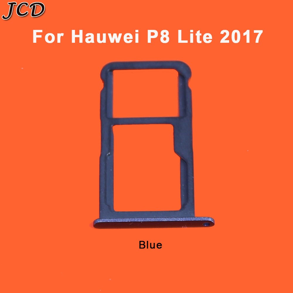JCD para Huawei P8 Lite/P8 Lite tarjeta SIM Micro SD bandeja soporte ranura para tarjeta adaptador de piezas de reparación: P8 Lite 2017-Blue