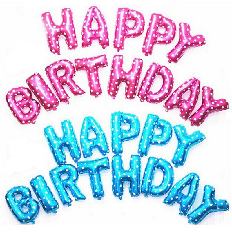 13pcs/set Cute HAPPY BIRTHDAY Alphabet Letters Balloons Party Decoration Engagement Aluminum Foil Membrane Ballons
