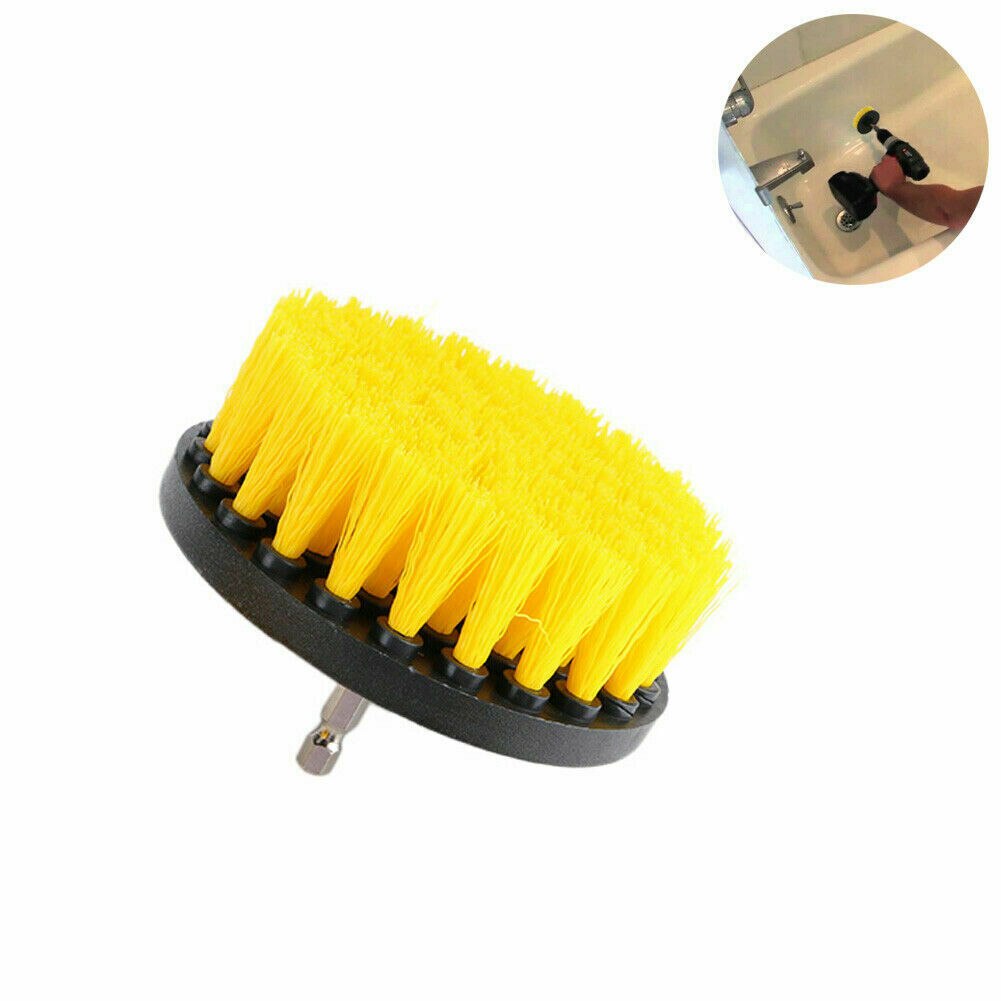 3PCS Round Electric Bristle Brush Tub Rotary Cleaning Tool Set Attachment Nylon Brushes Tub Cleaner Kit Wood Grinding Polishing: C