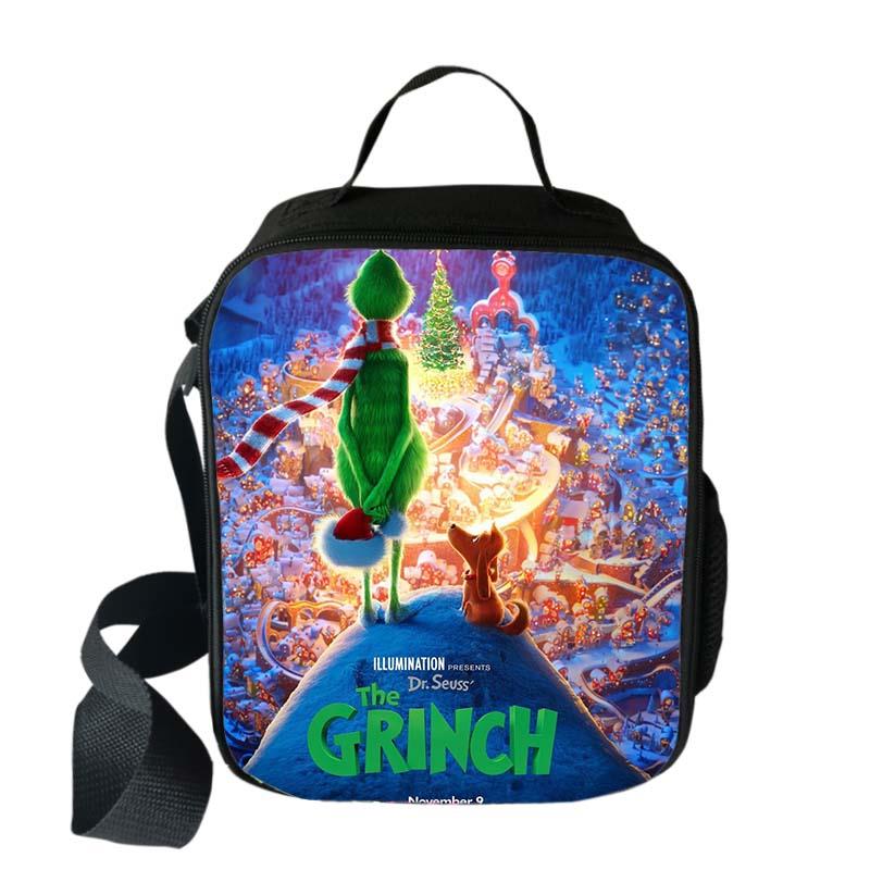 Grün Grinch Mittagessen Taschen Jungen Mädchen Reisen Tote Taschen Picknick Lebensmittel Frisch Lagerung Taschen Student Mini Umhängetasche: 002