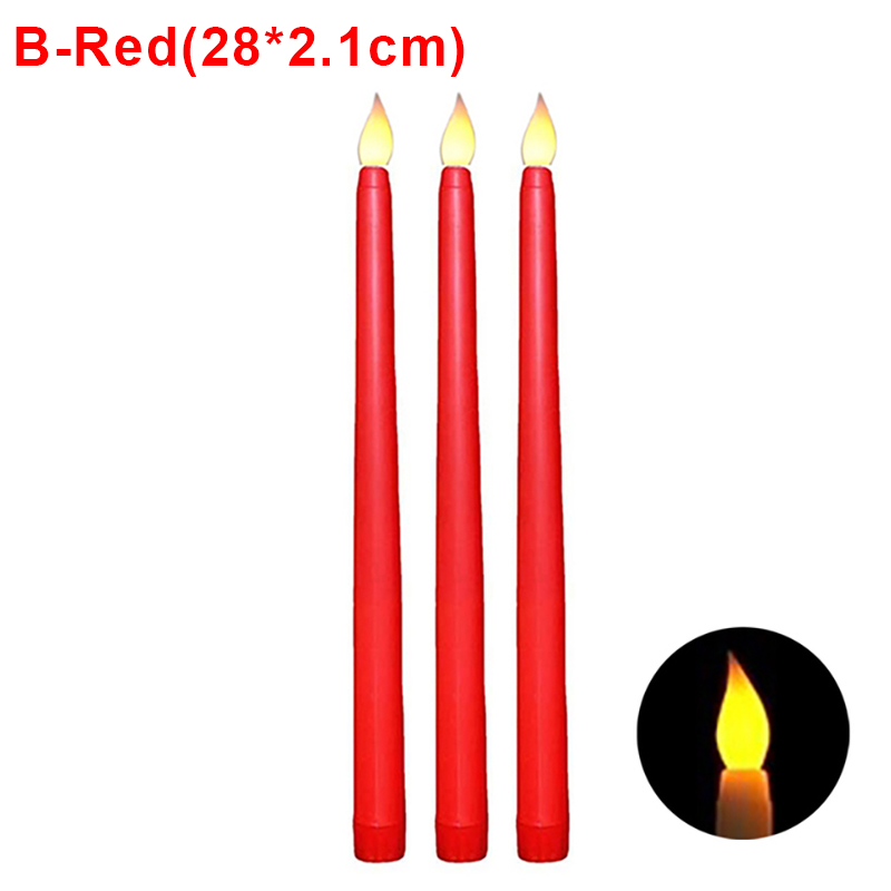3/1 pièces LED bougies sans flamme alimenté par batterie lampes chauffe-plat électroniques pour la maison mariage fête d'anniversaire décoration éclairage: Bleu / plum