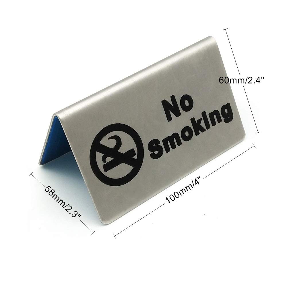 2 stuks Rvs Niet Roken Teken Tent Kaart Niet Rook Tafel Board Restaurant Hotel Niet-Roken Bureau logo Indicator