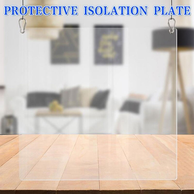 Transparent Protection Sneeze Guard Shield Hanging Cashier Protection Safety Counter Screens Home decoration 2 sizes