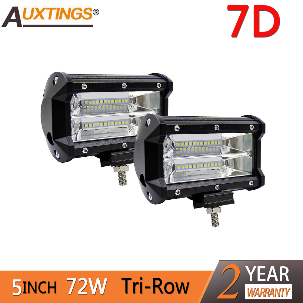 Auxtings Offroad 2PCS 5INCH 72W LED Work Light Bar Spotlight 12V 24V CAR TRUCK SUV ATV 4X4 4WD TRAILER WAGON PICKUP DRIVING LED