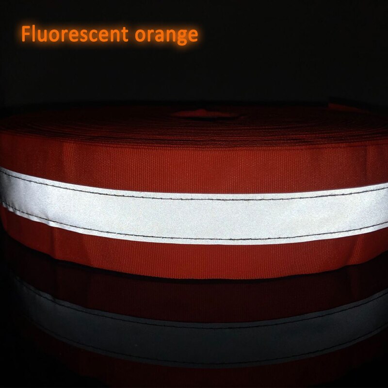 50mm width Fluorescent yellow/Fluorescent Orange Reflective Fabric Sew On safe clothing