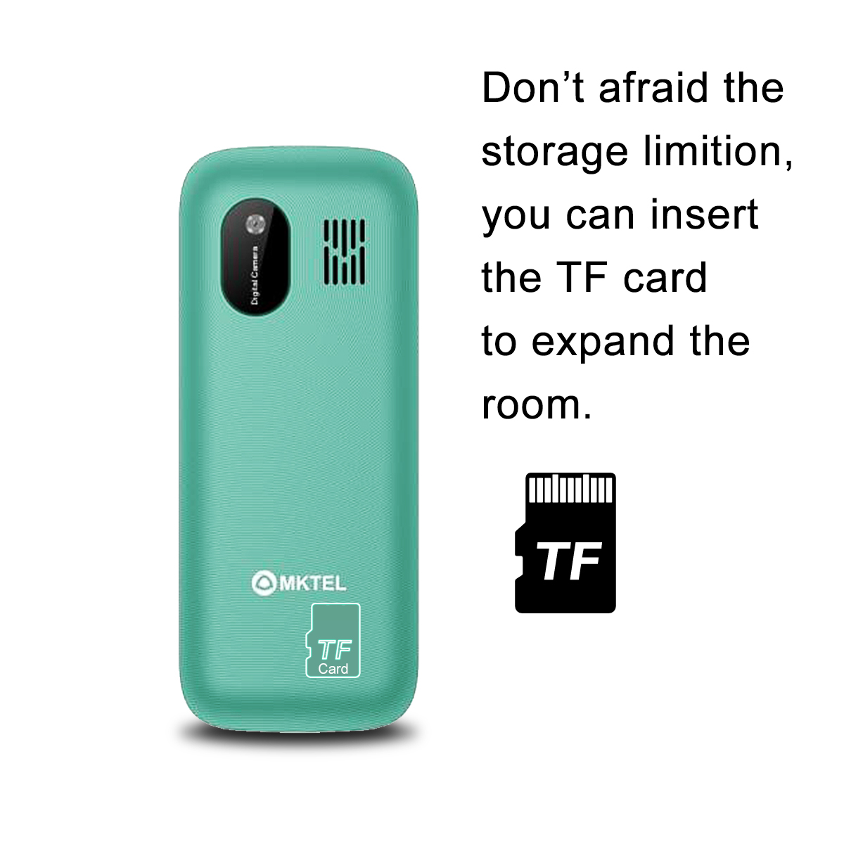 Mktel m2023 recurso telefone com tela de 1.77 polegadas 800mah bateria dupla sim rádio fm lanterna 0.08mega câmera telefone sênior