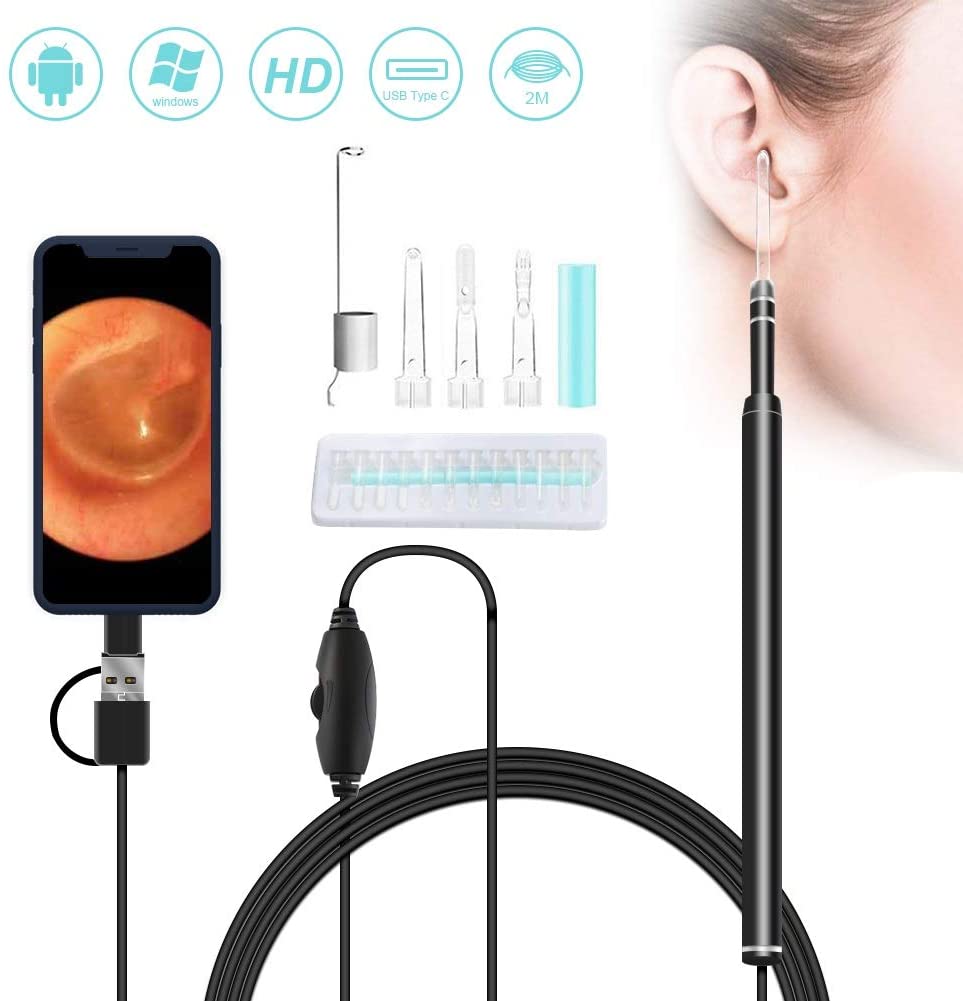 3 in 1 endoskop mini kamera espia 5.5mm linse til android otg/type-c/usb vandtæt led 1.5m øre otoskop inspektion mikro cam