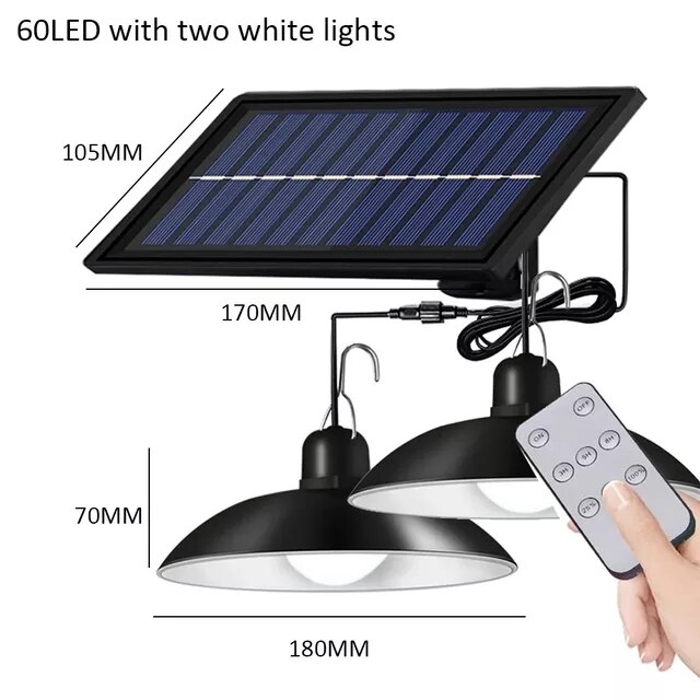 Dobbelthovedet solcellelampe udendørs vandtæt split fjernbetjening 78 led solcellelampe med bevægelsessensor havesolar skur lys: Dobbelt-ingen sensor / Varm hvid