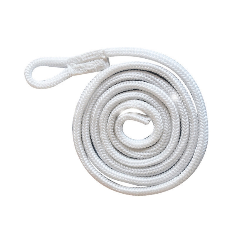 Marine Mooring Line Boat Fender Line Double Braided Cord Rope Docking with Eye for Yacht Kayak Watercraf Boat Accessories: WHITE
