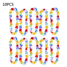 10 stks/set Hawaiian Bloem Leis Garland Ketting Fancy Dress Party Hawaii Strand Bloemen Party Beach Decoratie voor Zomer