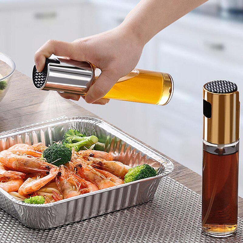 100Ml Bakken Glas Olie Spray Fles Olie Rvs Glas Olijf Pomp Koken Gereedschap Bbq Kookgerei Gadget Saus Azijn spuit
