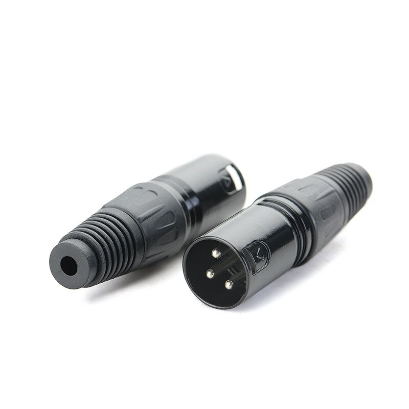 1 Pcs Plated Xlr 3 Pin Mannelijke En Vrouwelijke Zwarte Microfoon Plug Pin Connector Audio Connector
