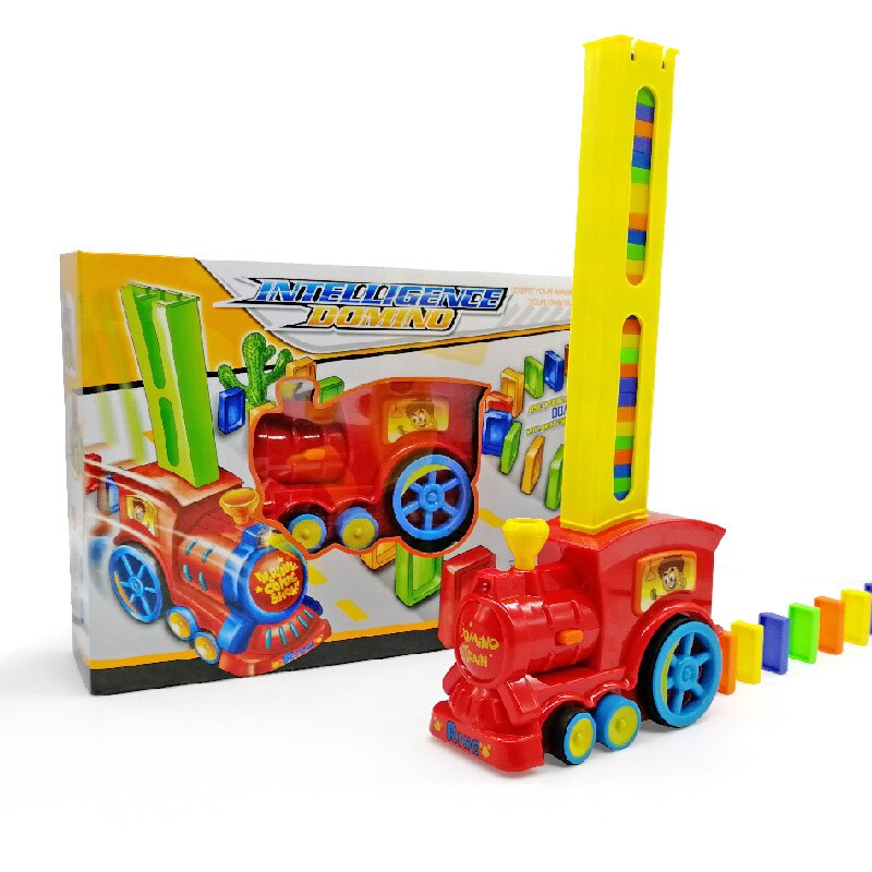 Trein Elektrische Domino Auto Voertuig Model Magical Automatische Set Up Kleurrijke Plastic Domino Speelgoed YH-17
