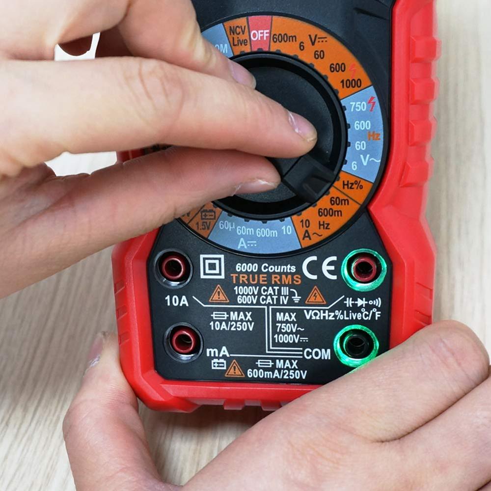 Multímetro Digital avanzado multifunción DC AC 6000 Tester de conteo, medición de temperatura, inductancia y capacitancia