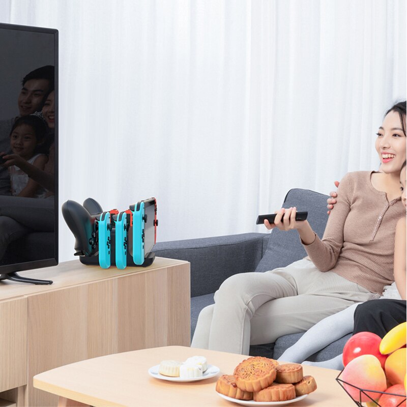 Controller oplader dock til nintendo switch 6 in 1 ladestation til nintendo switch joy-con controllere