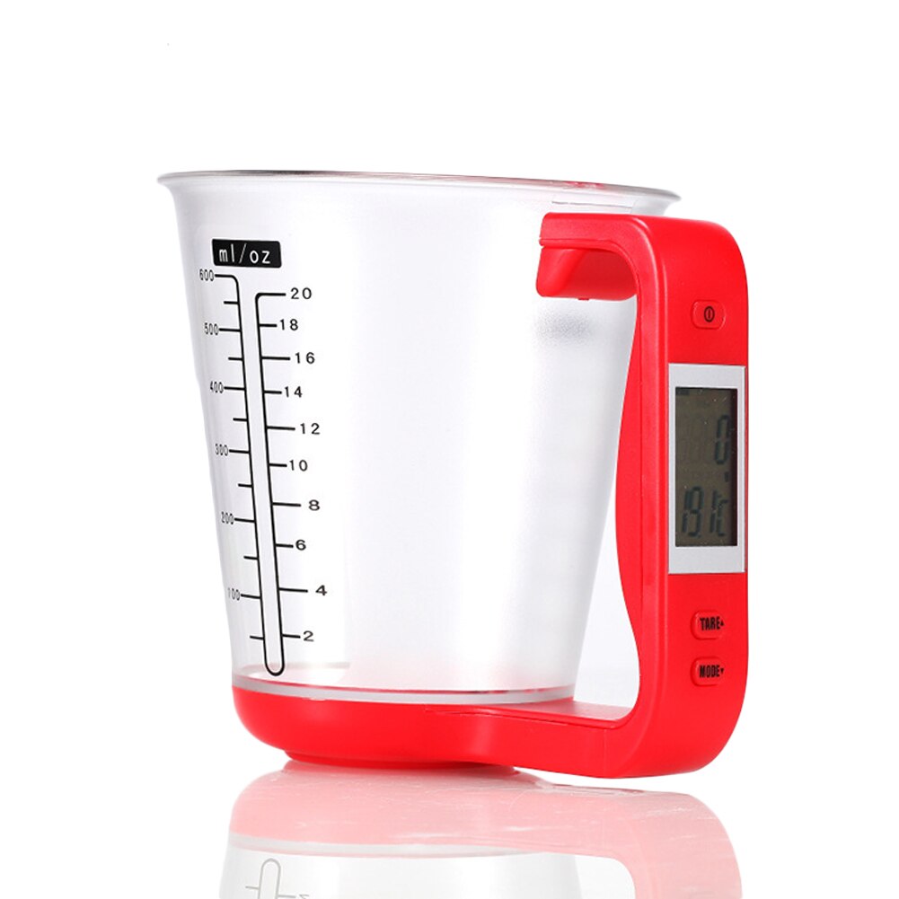 Digital Measuring Cup Electronic Measuring Cup Scale with LCD Display for Milk Water Liquid Food Vegetable Fast Shippin: Red