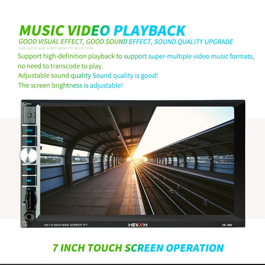 25#Big screen car MP5 HEVXM HE-666 7 Inch HD Car BT Mp5 player Mp3 FM One Machine For iOS For Android Big screen car MP5