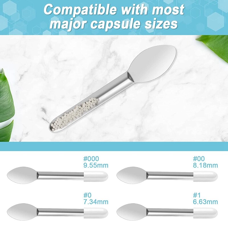 Practical Capsule Filling Spatula 10PCS Stainless Steel Lab Spoon Mini Scoop For Fast Gel Cap Capsule Filling Pill Filler Machin