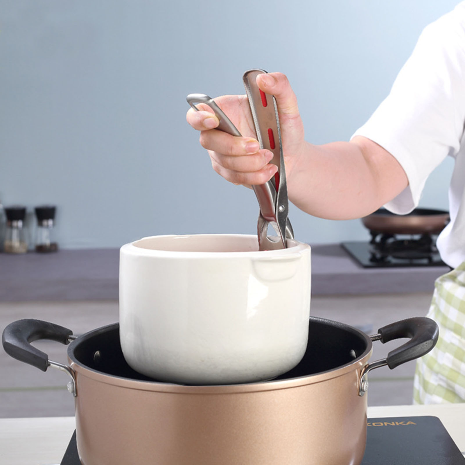 Keuken Rvs Tang Anti-Broeien Kom Clip Veiligheid Clip Van Magnetron Lucht Friteuse Kokend Potten Clip Voedsel tang