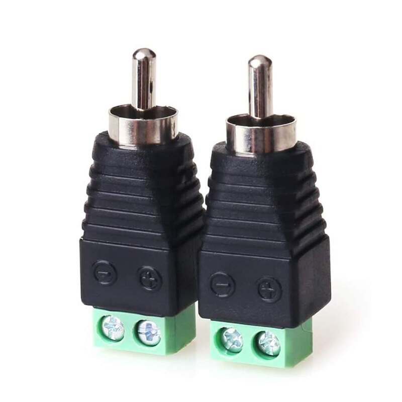 Phono RCA Screws Male Female Plug to AV Screw Terminal Audio/Video Connector Adapter (15 Male +15 Female Connector)