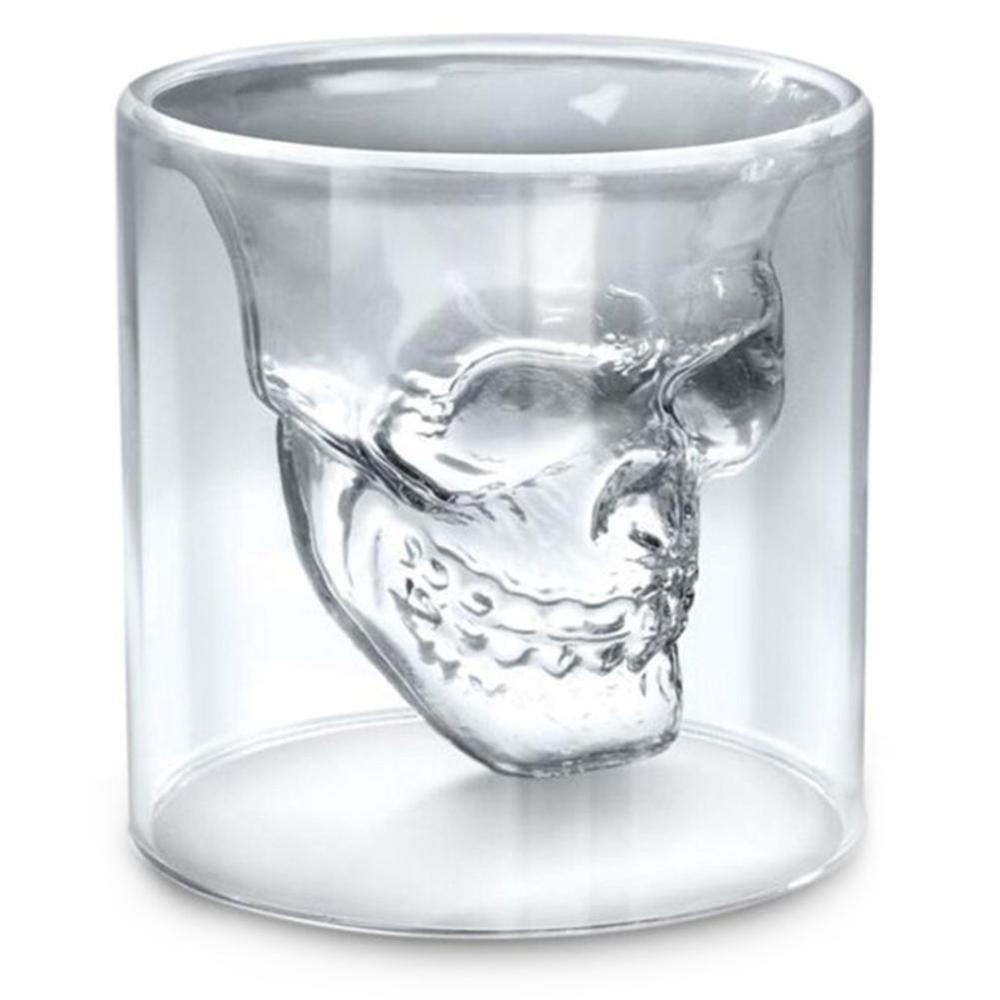 1 stk hodeskallehodet glass krystall fest vin kopp 25ml gjennomsiktig øl steins bar whisky tequila vinglass