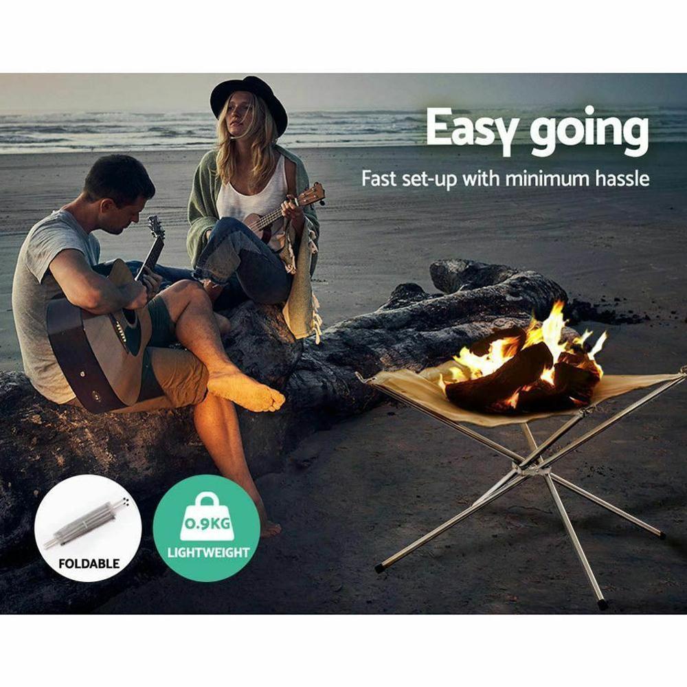 Portabelt eldställ utomhus fällbart bord grill kolspis ved stål campingkök ljus värmepunkt super  e6 h 0