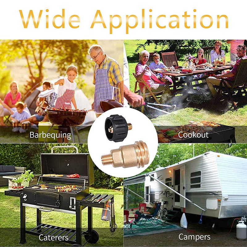 QCC1 Acme Nut Propane Gas Fitting Adapter, Brass Quick Connect Propane Adapter with 1/4 Inch Male Pipe Thread