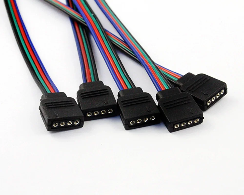 5 stks 15 CM 4Pin Connector Kabel Man Vrouw Geen Behoefte Solderen Quick Draad voor 4PIN 10 MM RGB COB SMD LED Strip Licht naar Controller