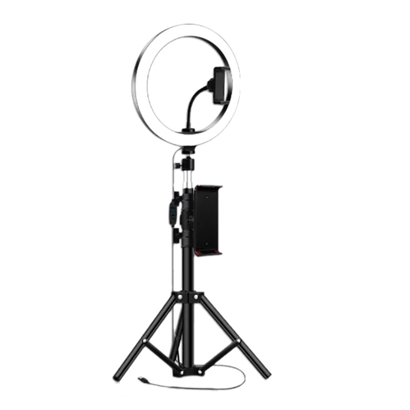 10 inch ringlamp met statief voor ipad fotografie studio video led ringlamp 5600k met usb-aansluiting voor make-up: Default Title