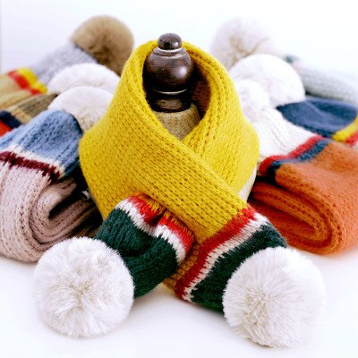 Børns hagesmæk baby tørklæde vinter dreng farve kombination varmuld tørklæde bold piger krave tørklæde