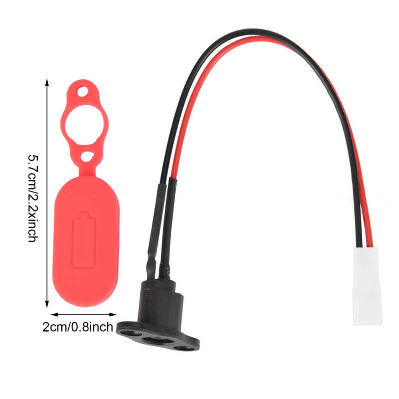 Scooter Charging Port with Waterproof Cover Charging Interface Power Cable Charging Socket Port Plug for M365 Scooter