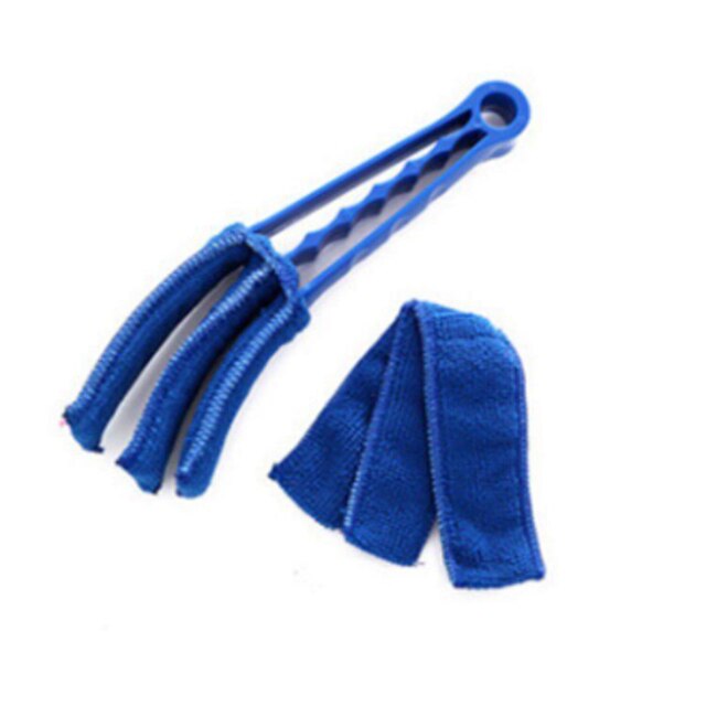 1Pcs Microfiber Car Auto Air Conditioner Vent Outlet Cleaning Brush Home Window Shade Shutter Blind Louver Cleaner Duster 5z: blue