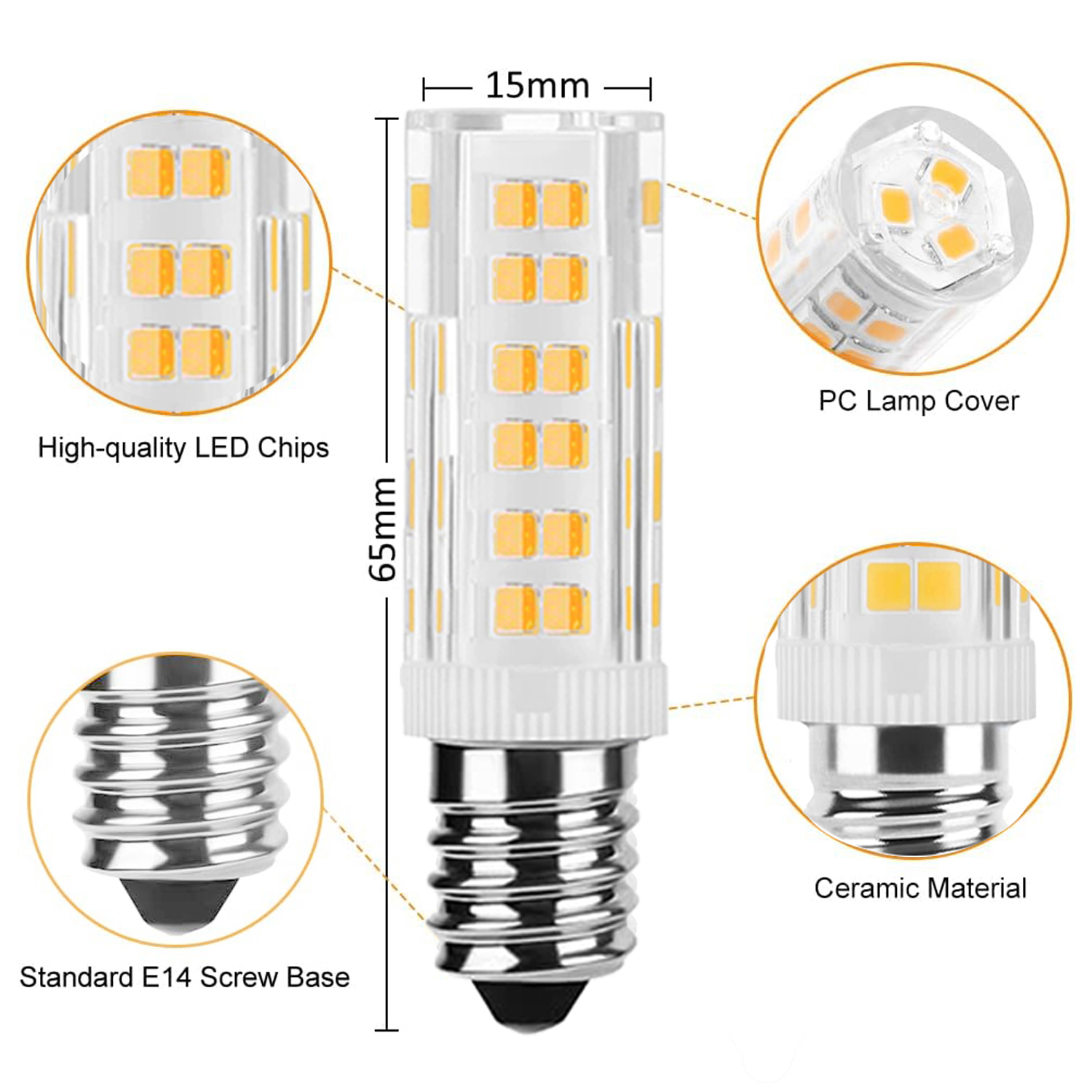 E14 LED Bulb Warm White, 5W LED Bulb E14 Light Bul... – Vicedeal