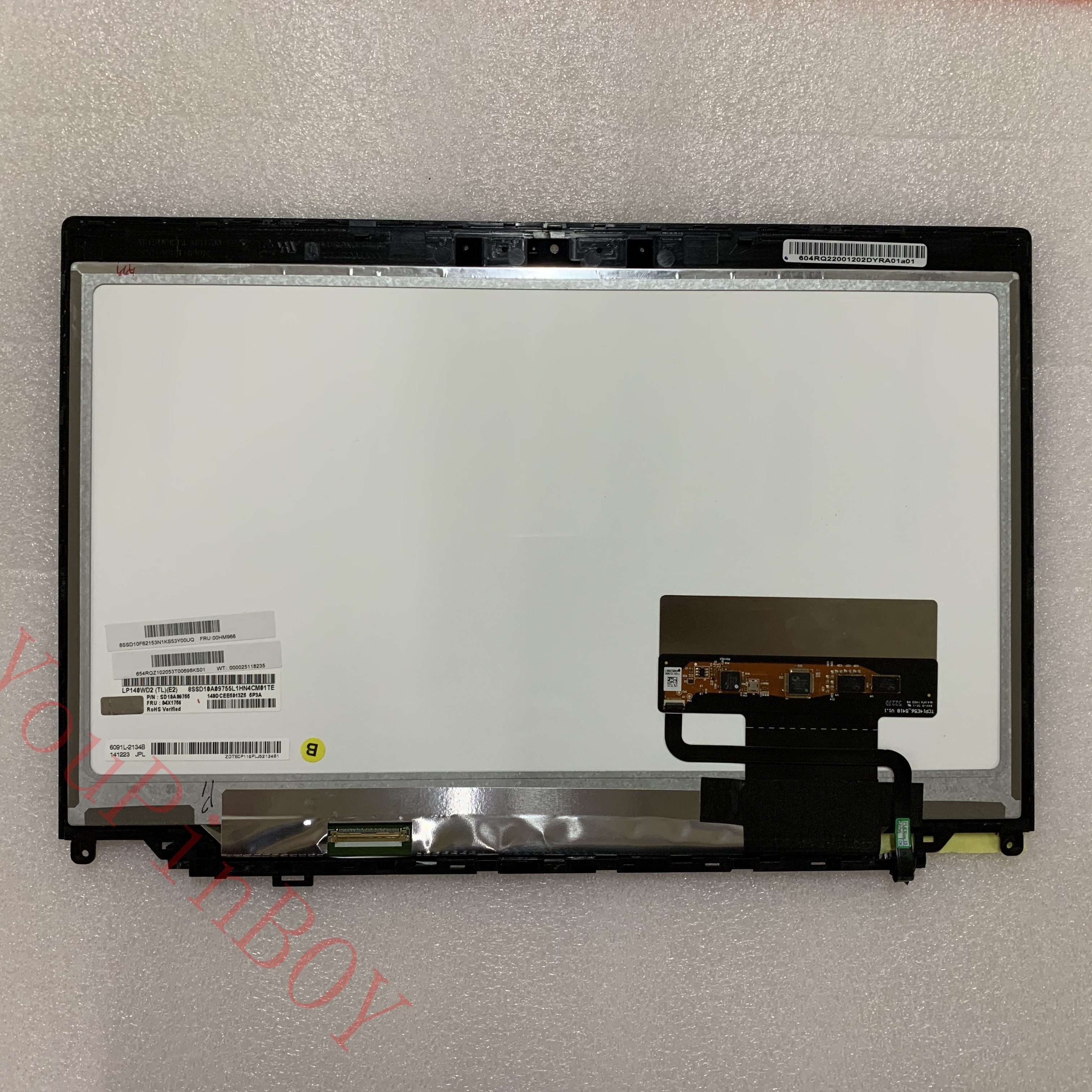 Original LP140WD2-TLE2 LP140WD2 (TL)(E2) laptop LCD led screen touch screen 04X1756 For Lenovo Thinkpad X1 Carbon 1600X900