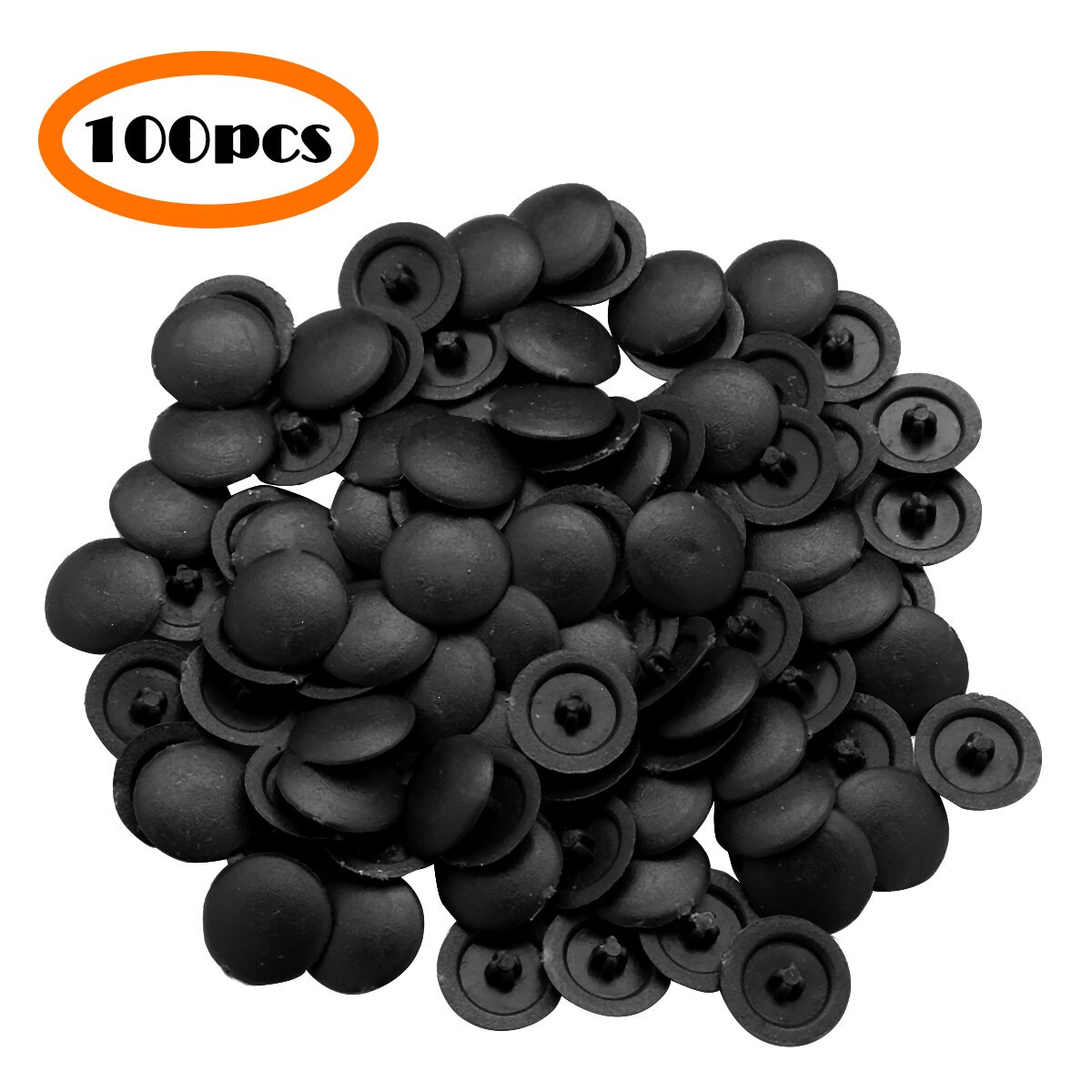 100 Kitchen Cabinet Screw Protect Caps Self-Tapping Plastic Screw Hole Covers for Flat Phillips Screws US Stock Furniture Parts: Black