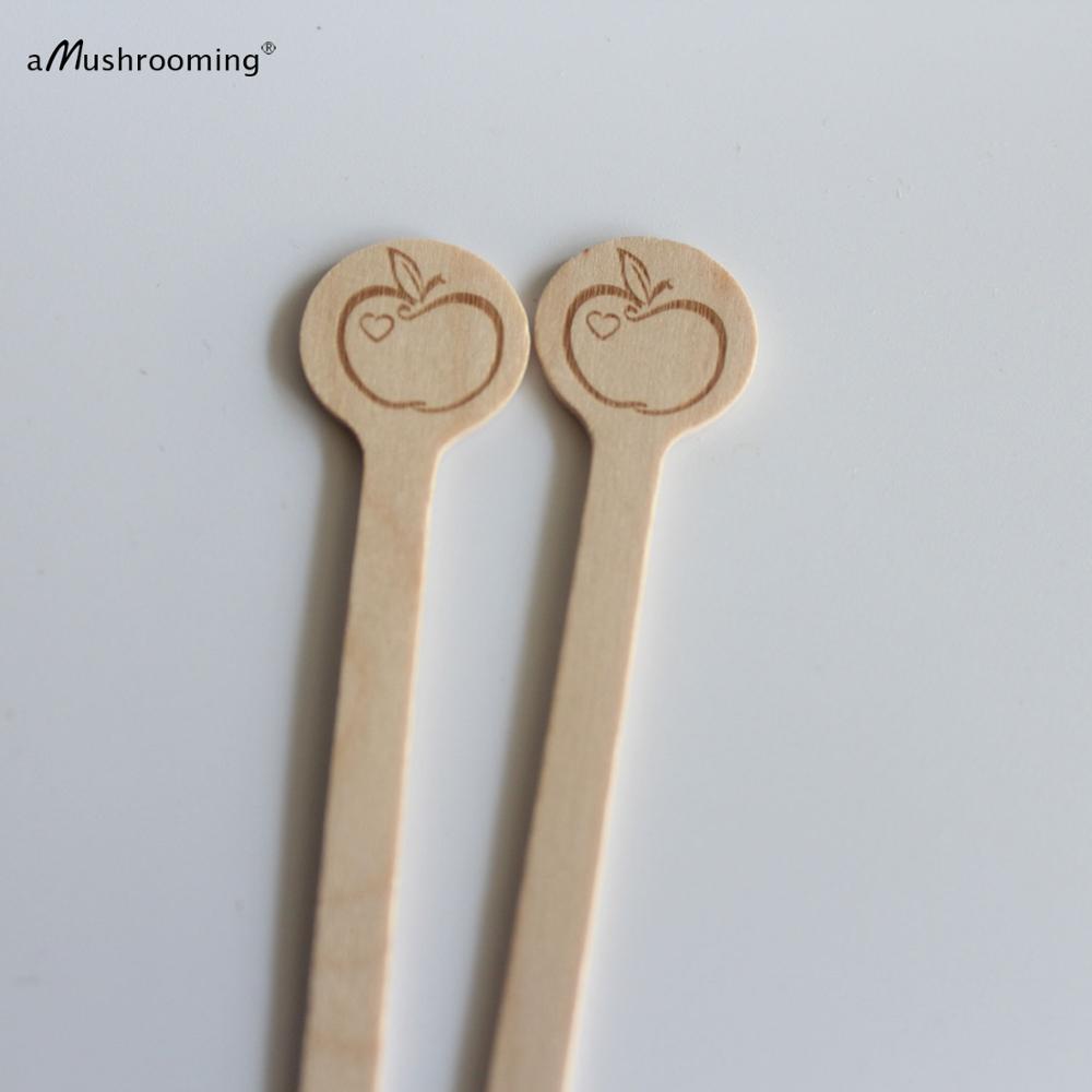 X200 Apple Beginletter roer stok roerstokje/Monogram drink stirrer/cocktail roerstokjes Cocktails party Stirrers: apple icon 15cm